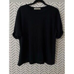 Free People We The Free Cassidy Tee in Black Size Small Relaxed Casual